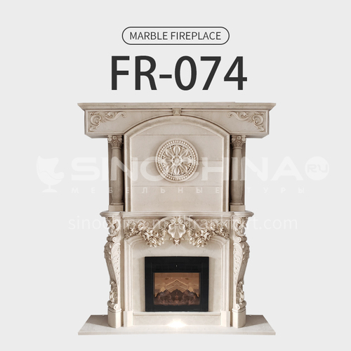 Natural stone European classical style fireplace FR-074